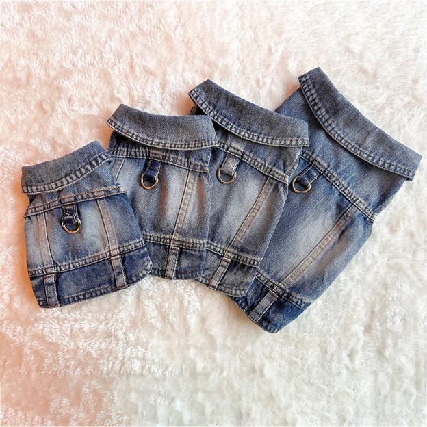 Personalized Handmade Pearl Patch Pets Denim Jacket | BKPet2602
