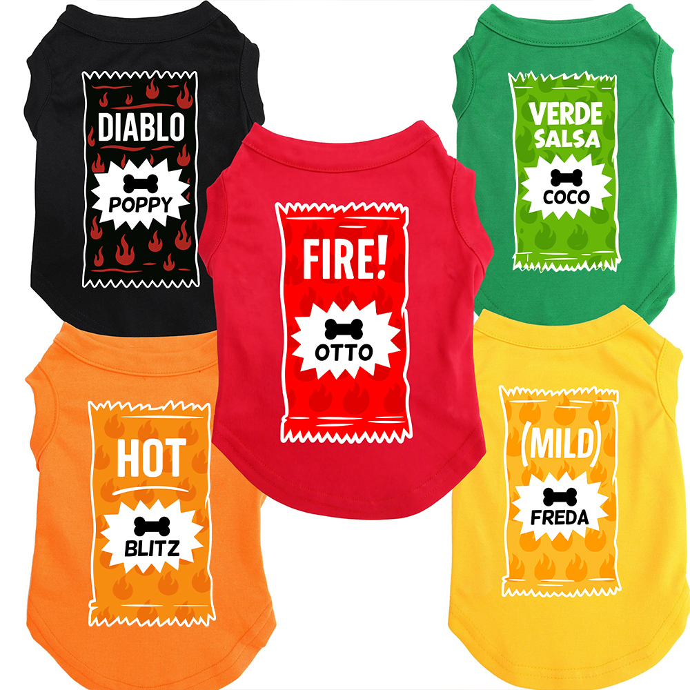 Personalized Funny Hot Sauce Packets Matching Pet Shirt | BKPet227