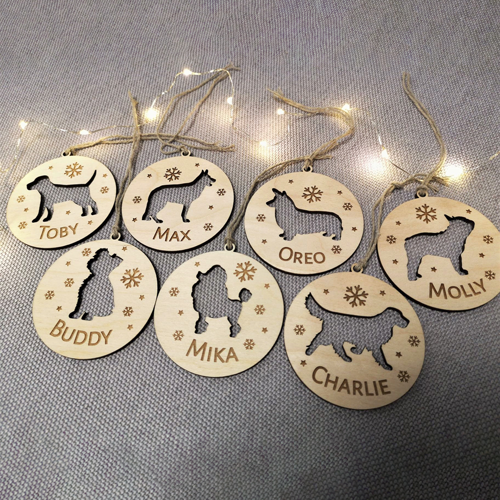 Personalized Pet Shape Wood Ornament | BKPet248