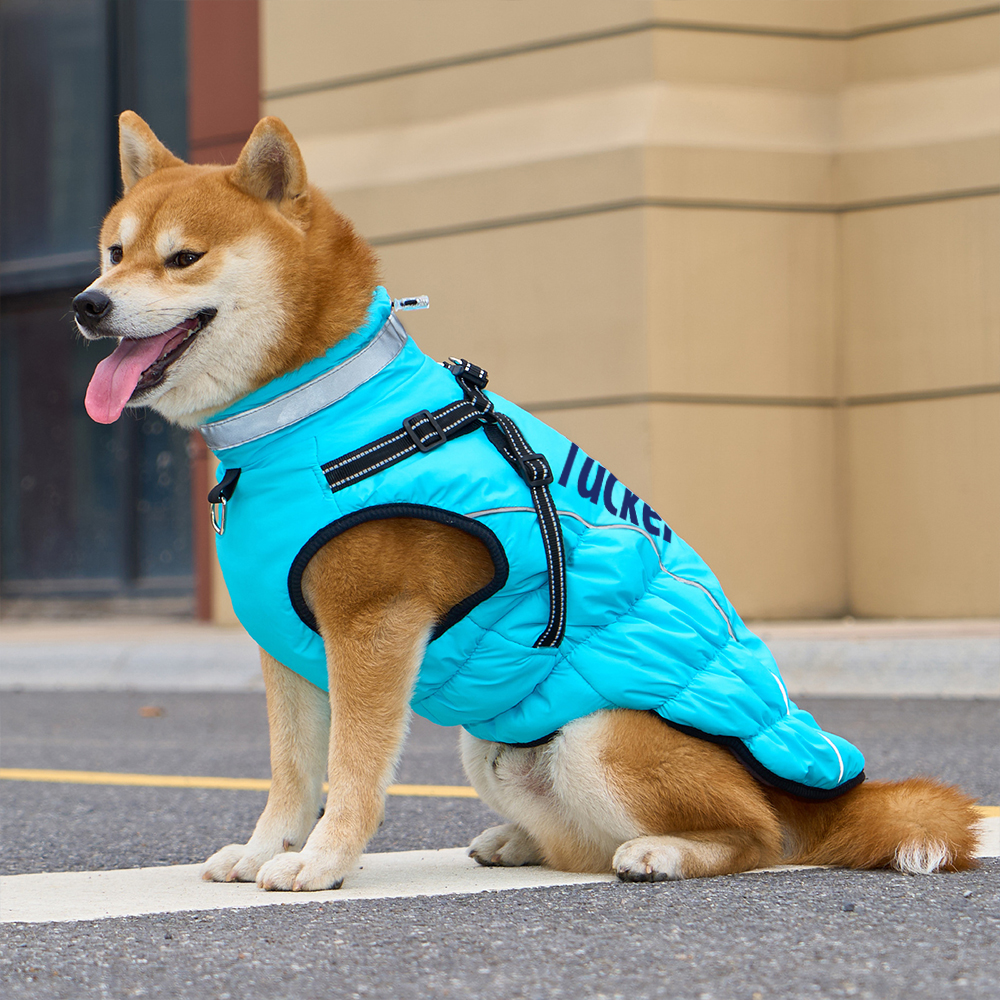 Personalized Pet Winter Warm Windproof Puffer Night-reflective suspender Jacket | BKPet266