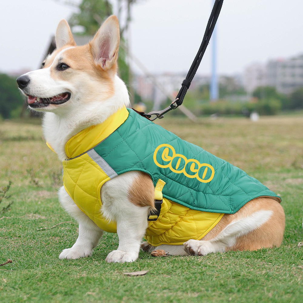 Personalized Pet Winter Warm Reflective Safety Puffer Vest | BKPet274