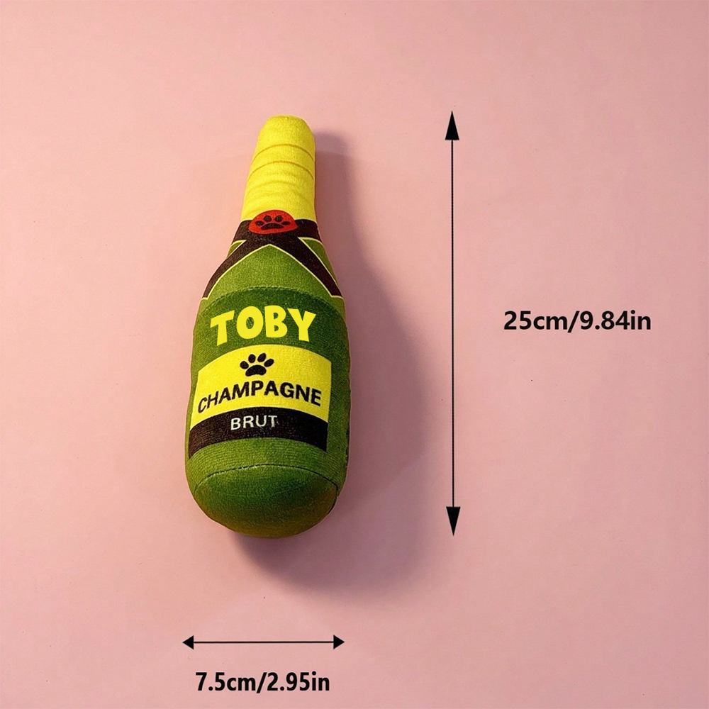 Personalized Pet Durable Wine Bottles Squeaky Toy | BKPet291