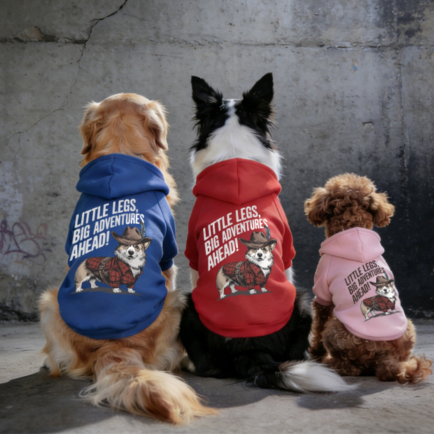 LITTLE LEGS BIG ADVENTURES AHEAD Puppy Hoodie | BKPet341