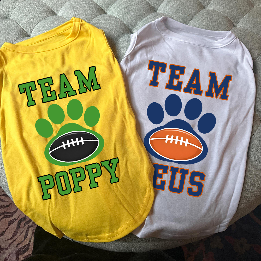 Personalized Football Team Pet Paw Soft Shirt | BKPet426