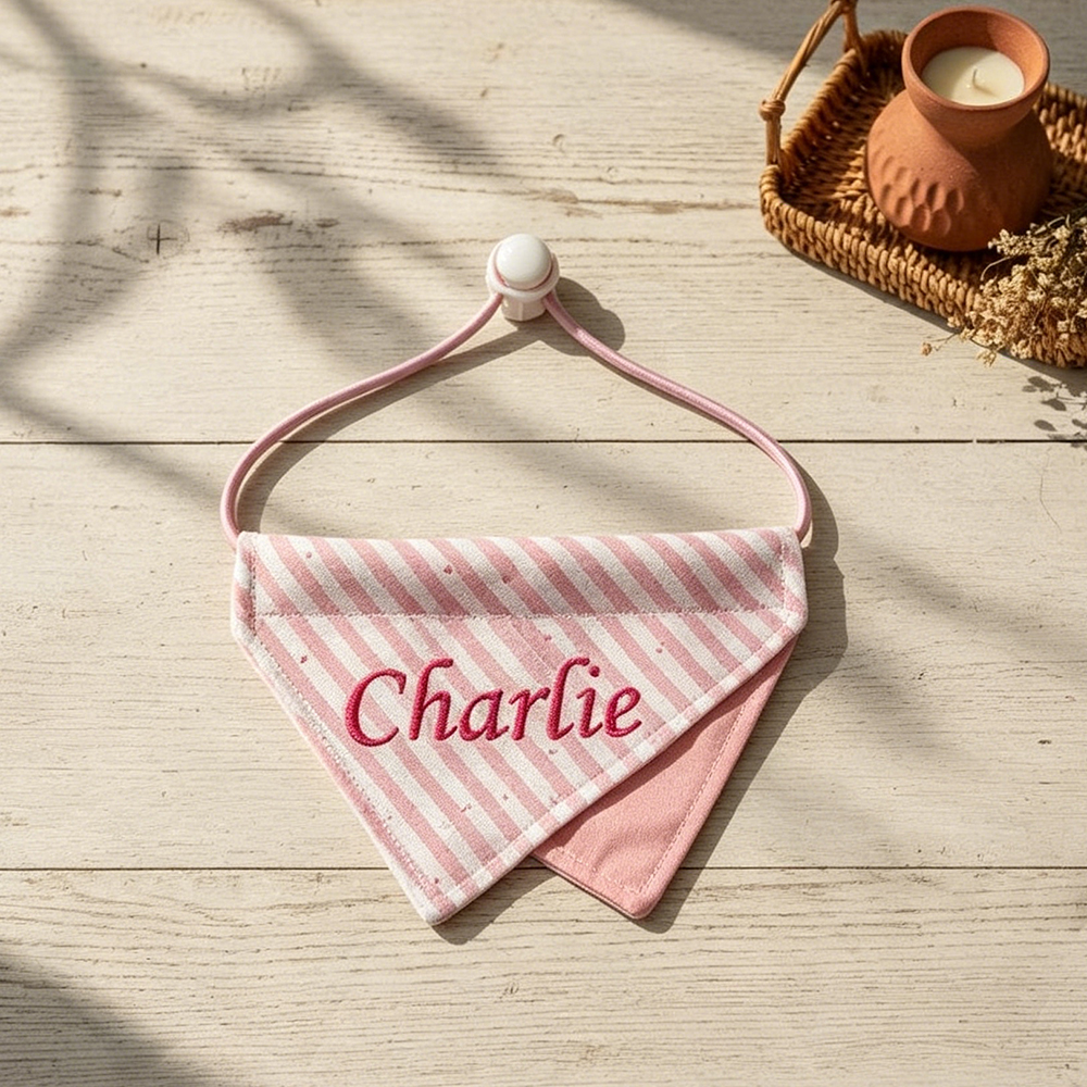 Personalized Embroidered Adjustable Dog Bandana | BKPet470