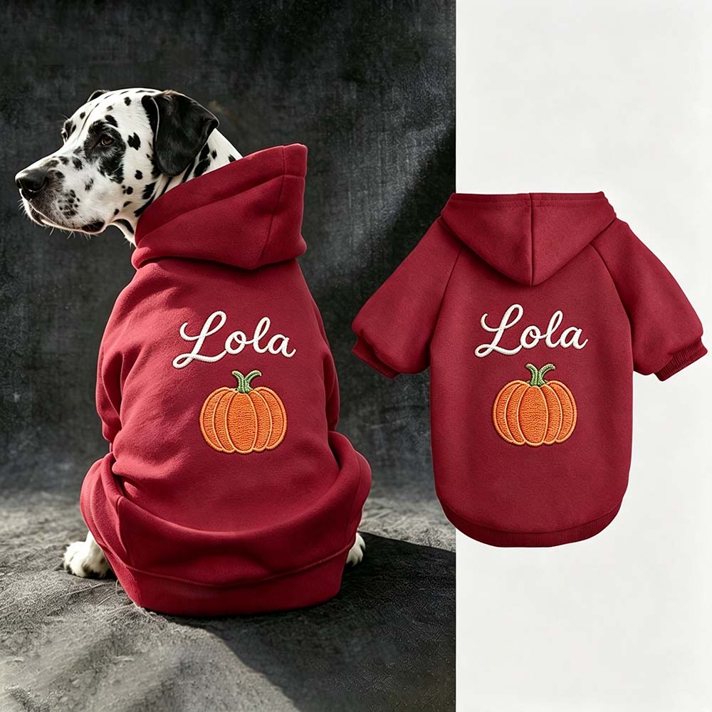Personalized Embroidered Dog Hoodie with Halloween Icon | MNHalloween23