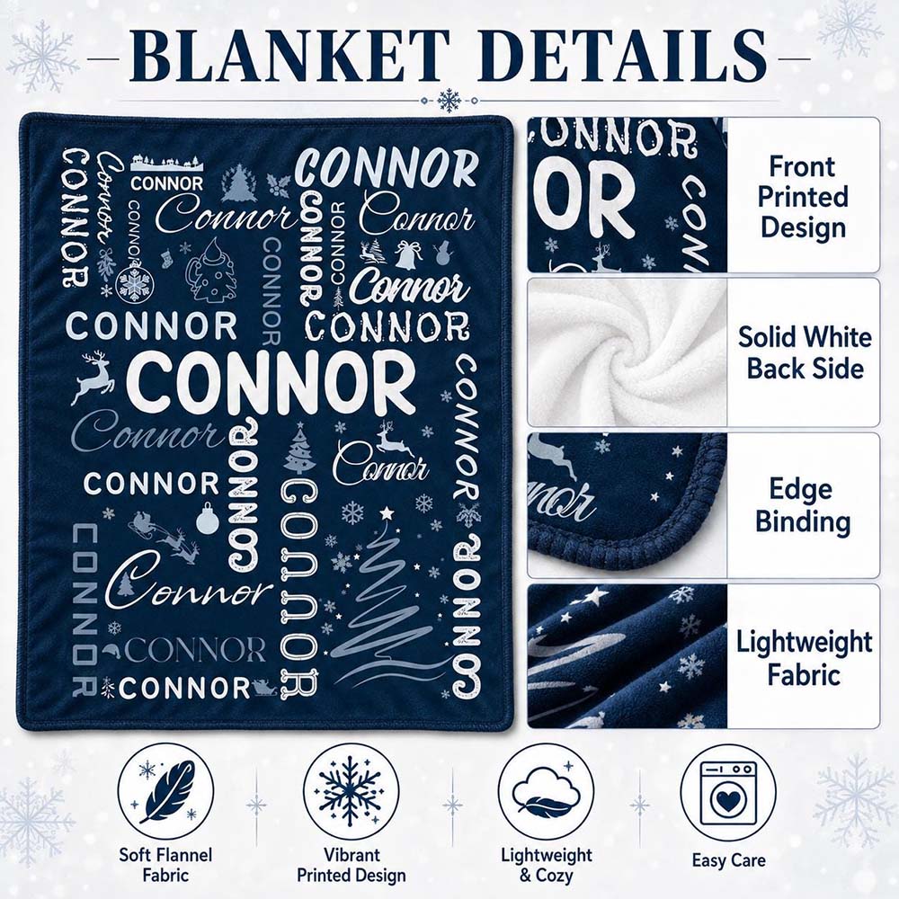 Personalized Christmas Blanket for Comfort & Unique | MNHome107