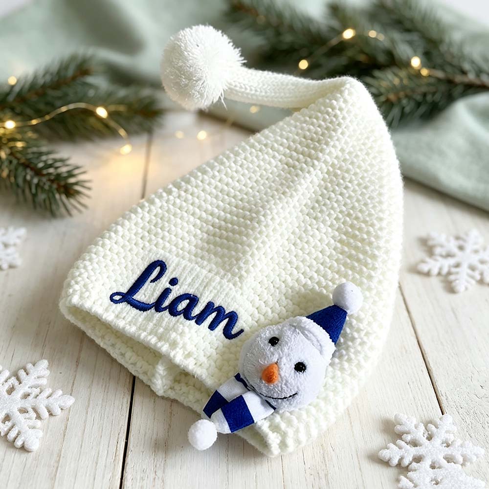 Personalized Embroidered Kids Christmas Knit Santa Hat | MNBaby15