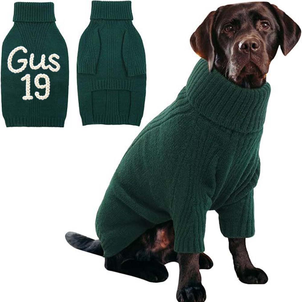 Personalized Hand Embroidery Extra-Warm Pets Large Size Knit Sweater | BKPet591
