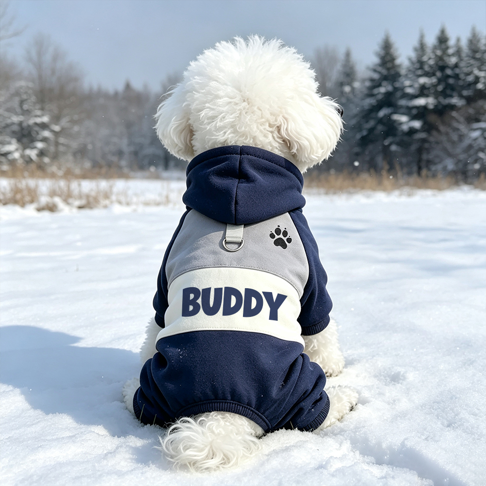 Personalized Winter Warm & Windproof Color-Blocked Cotton Coat For Pets | BKPet592