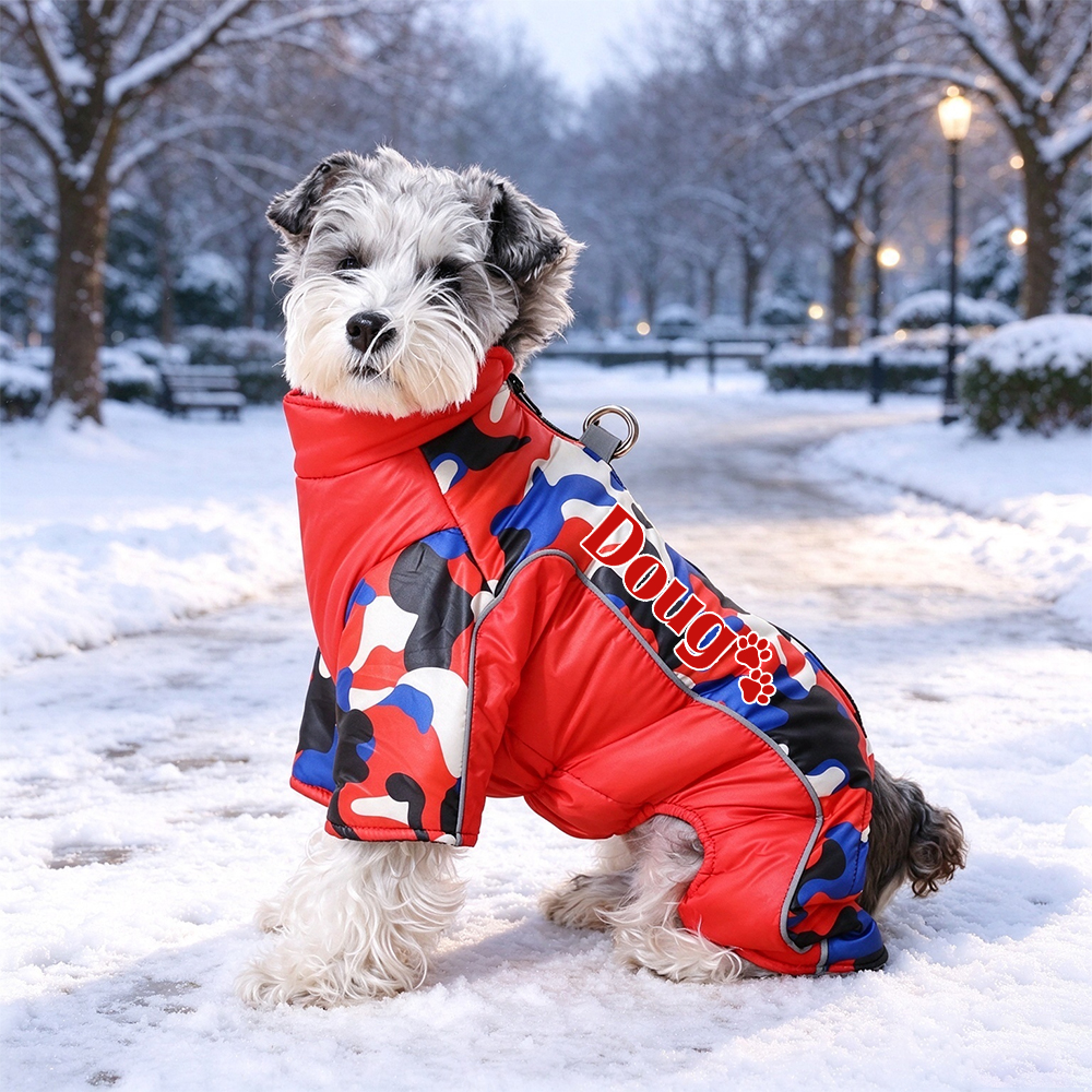 Personalized Pet Winter Warm Windproof Puffer Jacket | BKPet608