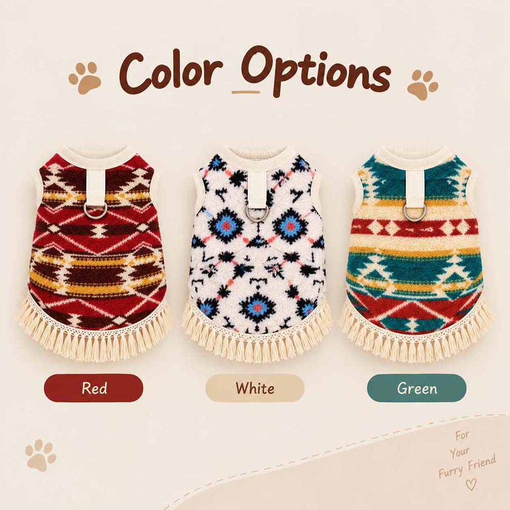 Personalized Embroidered Pets Boho Winter Outfit | BKPet629