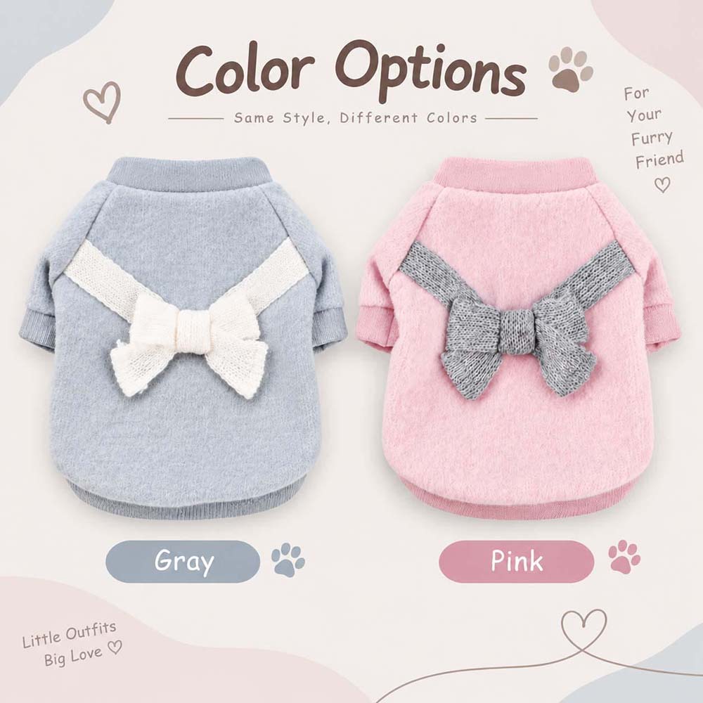 Personalized Embroidered Pets Cute Bow Knit Sweater | BKPet637