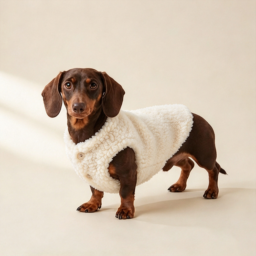 Personalized Embroidered Pets Warm Sweater & Sherpa Vest Set | MNCloth298