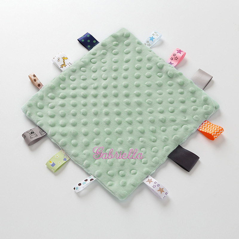 Personalized Baby Embroidery Comforter Ribbon Tag Blanket | MNBaby06
