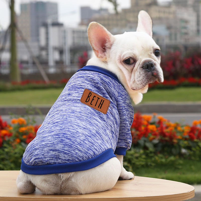 Personalized Leather Patch Pets Color Sweater | BKPet57