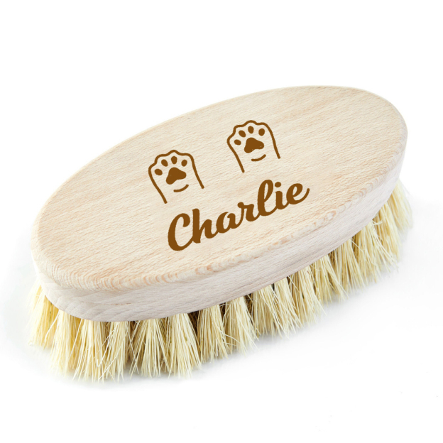 Personalized Pet Natural Beech Wooden Cut Brush | BKPet141