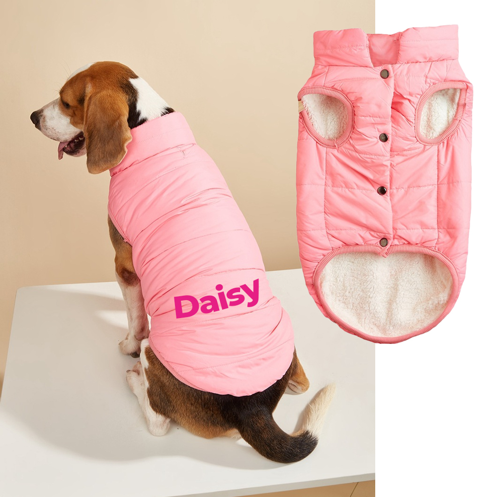 Personalized Pets Warm Puffer Vest | BKPet148