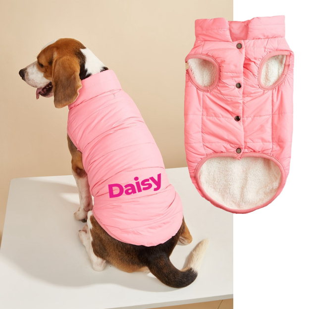 Personalized Pets Warm Puffer Vest | BKPet148