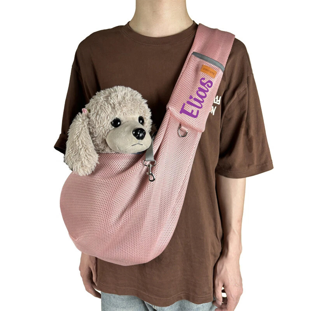 Personalized Breathable Crossbody Mesh Dog Sling Carrier | BKPet188