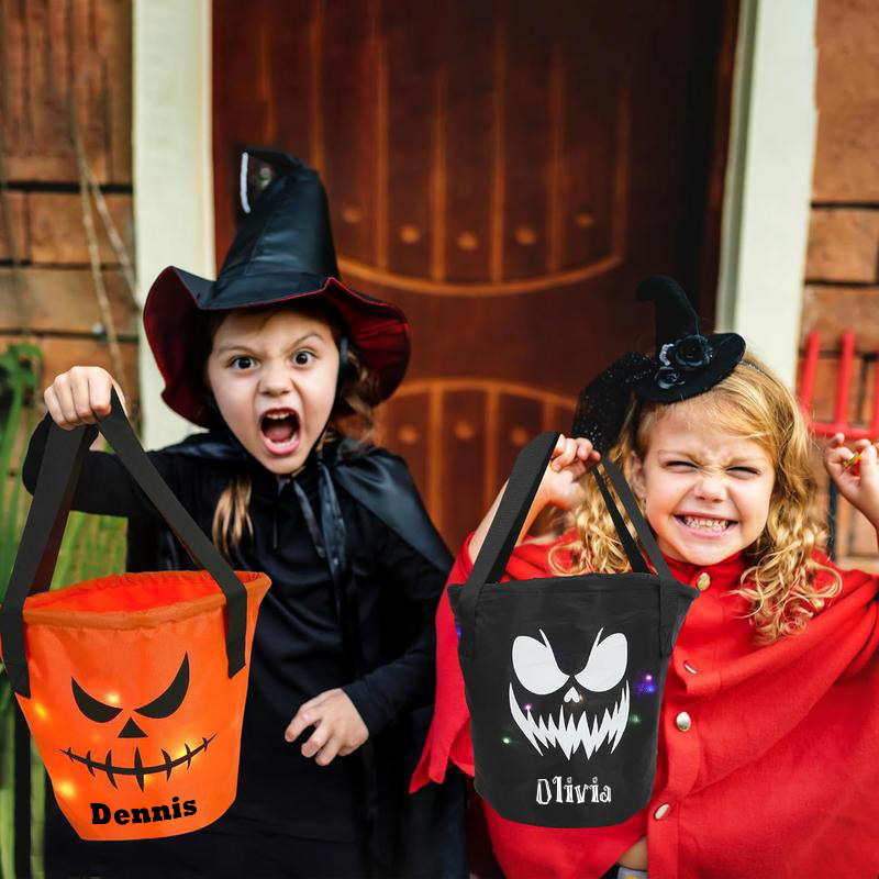 Personalized Halloween LED Light Treating Bucket | MNHalloween09