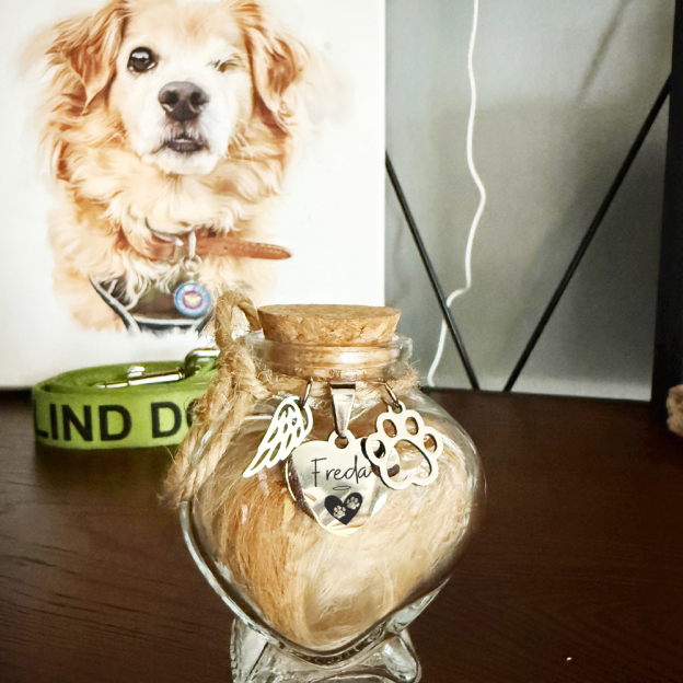 Personalized Pet Hair Heart Memorial Jar | BKPet218