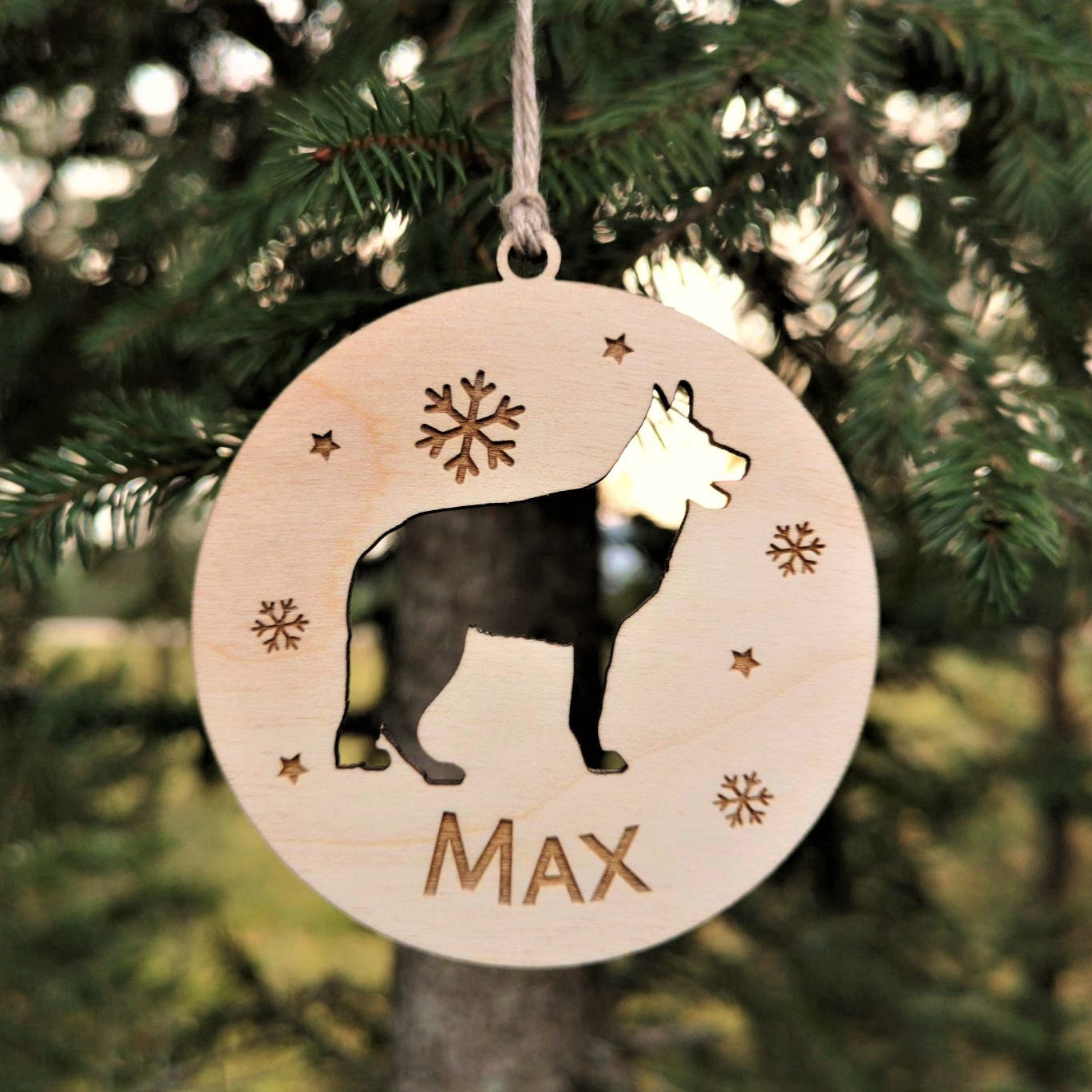 Personalized Pet Shape Wood Ornament | BKPet248