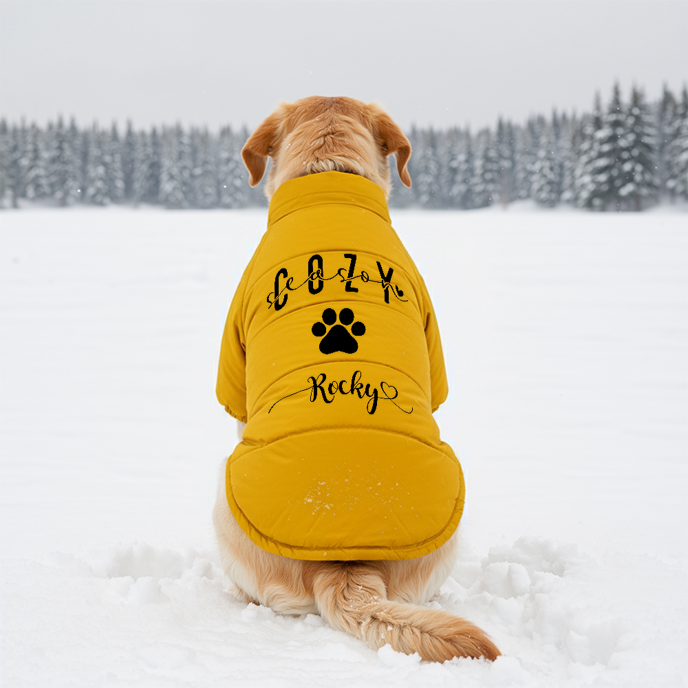 Personalized Pet Winter Warm Windproof Large Puffer Jacket | BKPet279