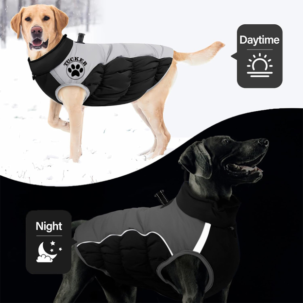 Personalized Pet Winter Warm Reflective Safety Puffer Vest | BKPet308