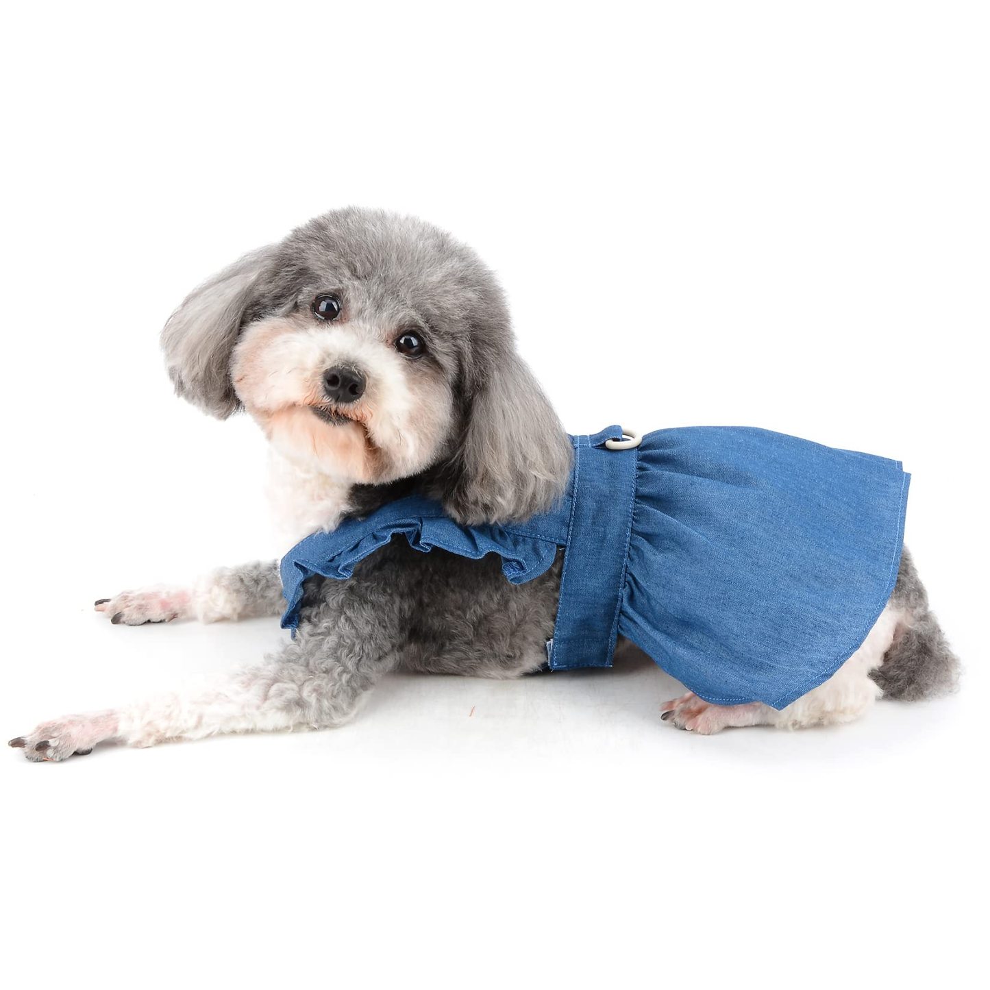 Personalized Leather Patch Pets Best Baby Denim Skirt | BKPet58