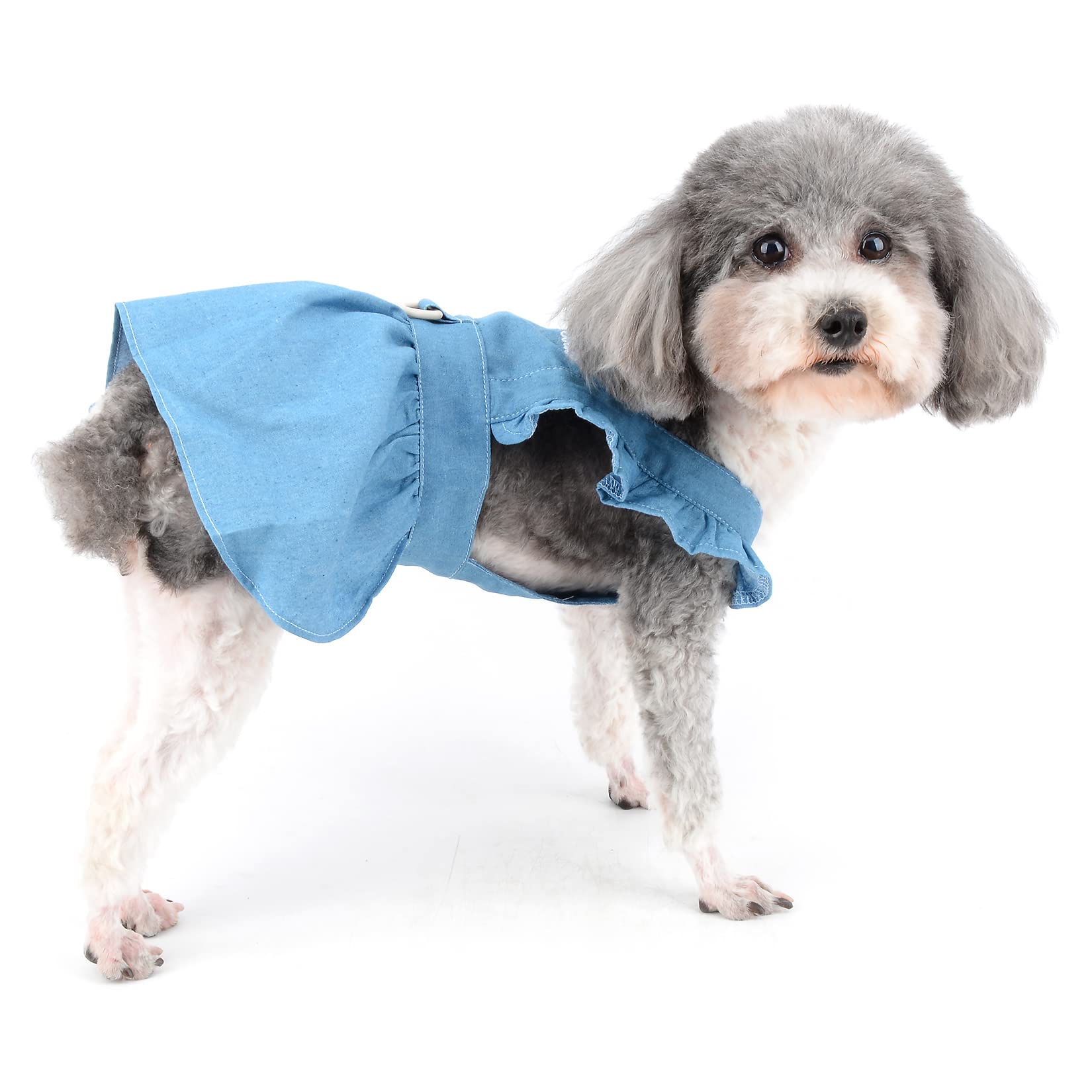 Personalized Leather Patch Pets Best Baby Denim Skirt | BKPet58