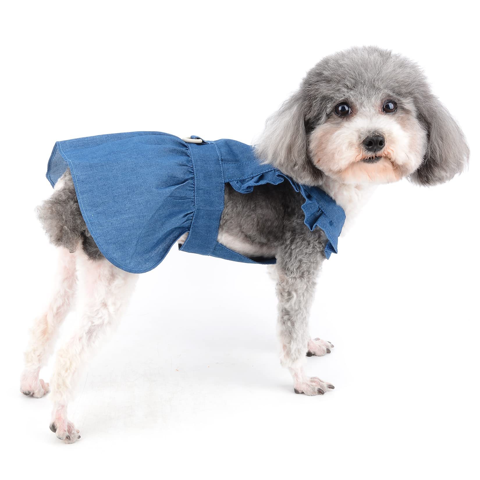 Personalized Leather Patch Pets Best Baby Denim Skirt | BKPet58