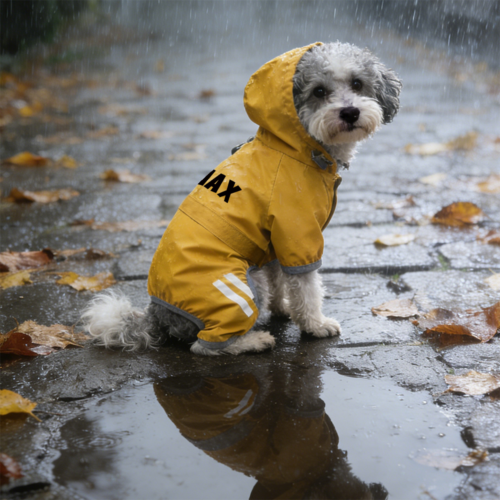 Personalized Pet Waterproop Raincoat with Hood | BKPet346