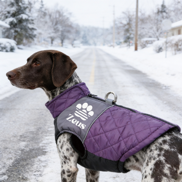 Personalized Pet Winter Warm Windproof Puffer Jacket | BKPet348