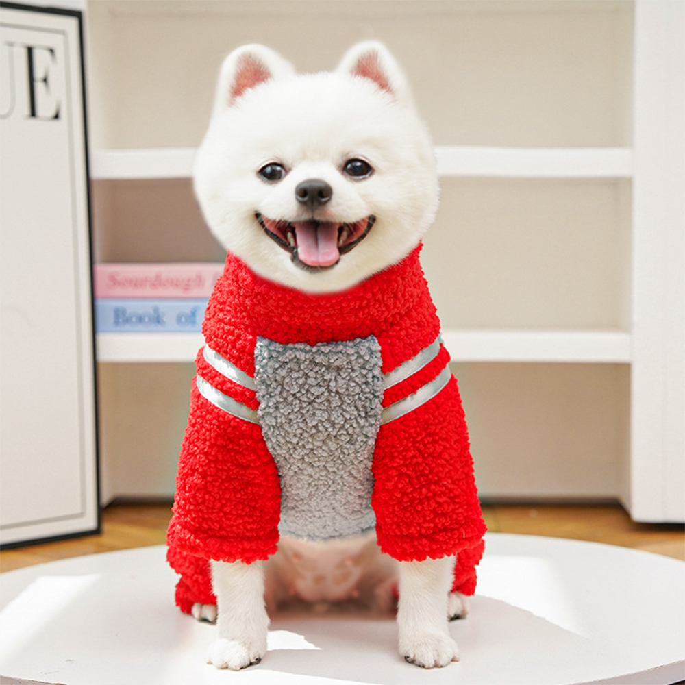 Personalized Leather Patch Pets Sherpa Warm Coat | BKPet389