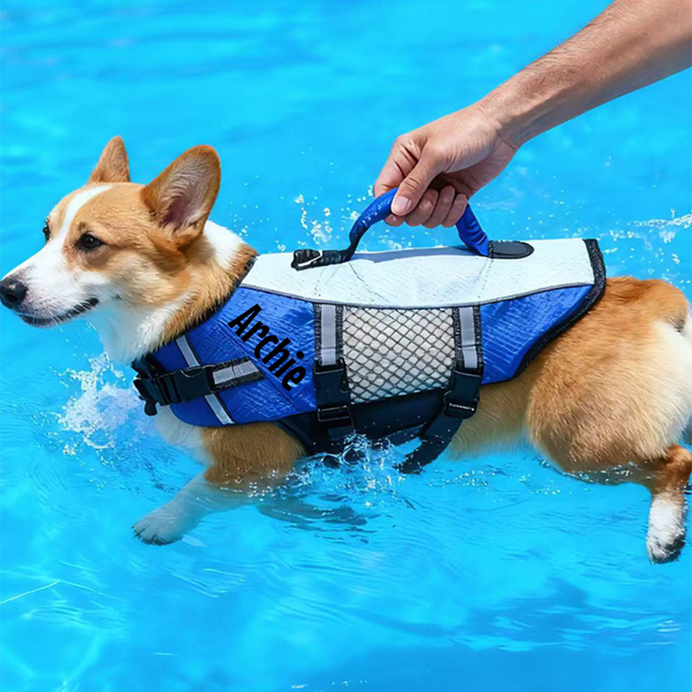 Personalized Pet Swimming Buoyancy Reflective Safety Shark Vest | BKPet406