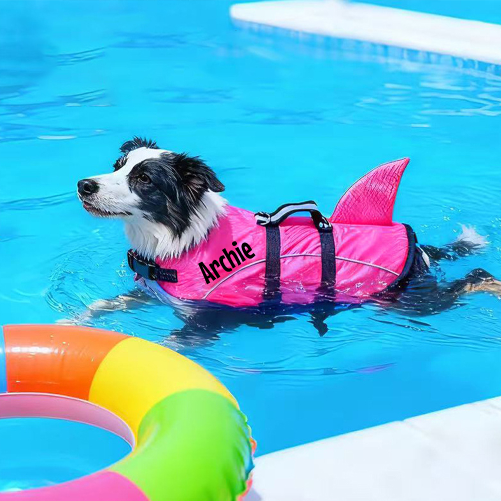 Personalized Pet Swimming Buoyancy Reflective Safety Shark Vest | BKPet407