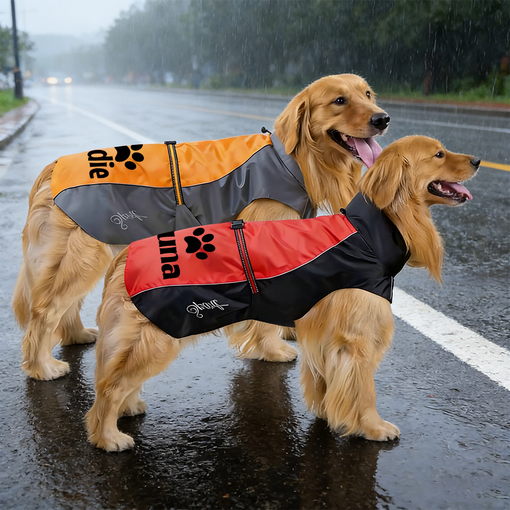 Personalized Pet Large Size Waterproof Raincoat Jacket | BKPet414
