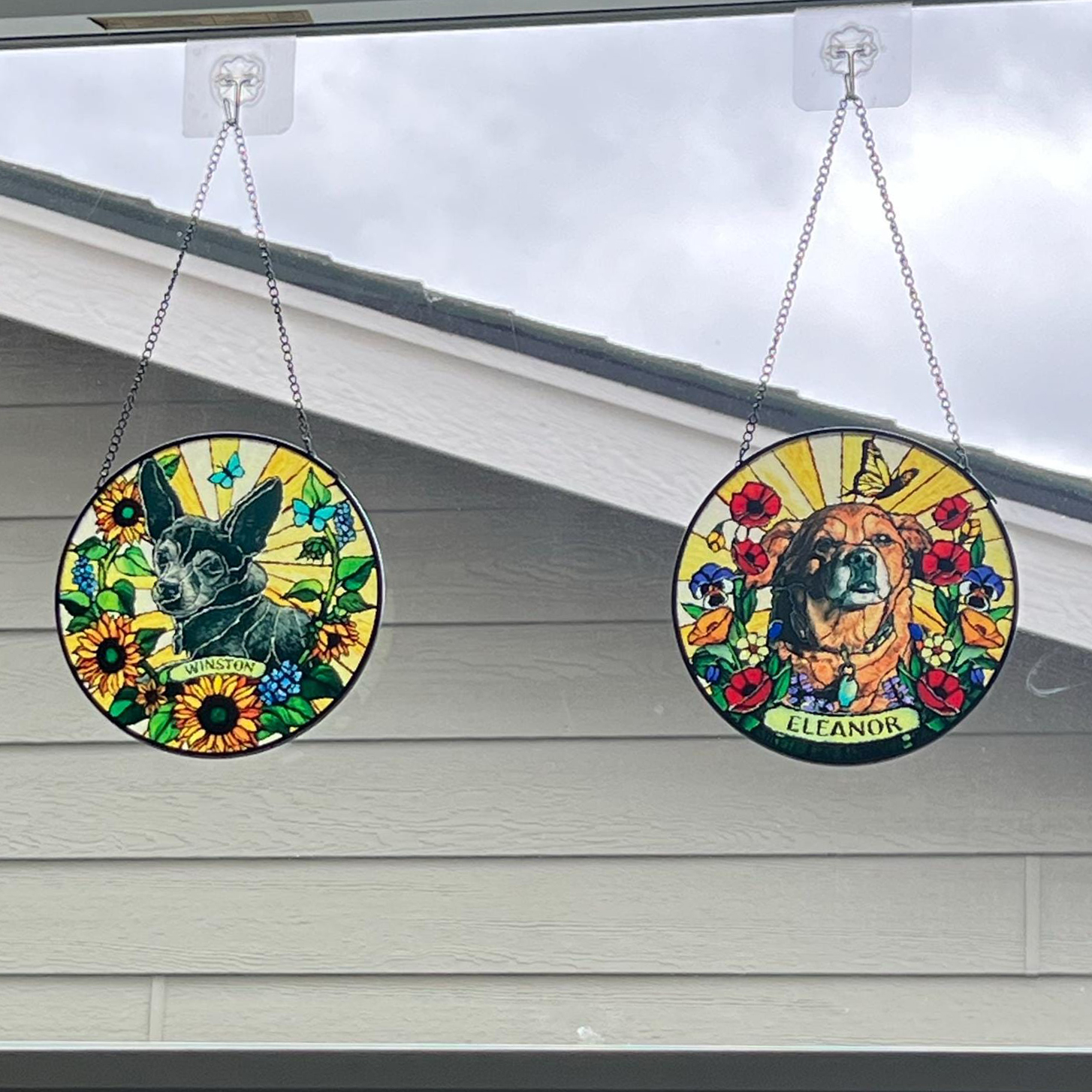 Personalized Pet Memorial Pet Portrait Stained Suncatcher | CWGift31
