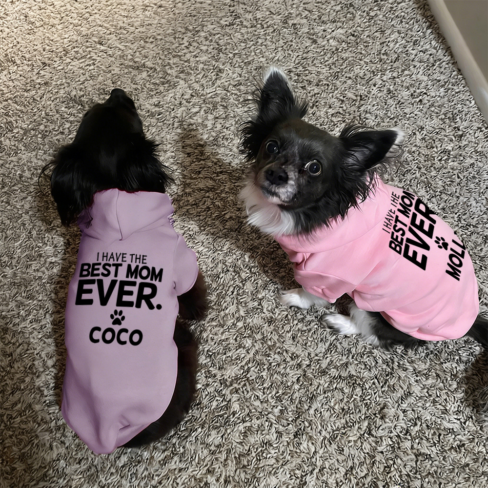 Personalized I Have the Best Mom Ever Pet Soft Hoodie | BKPet430