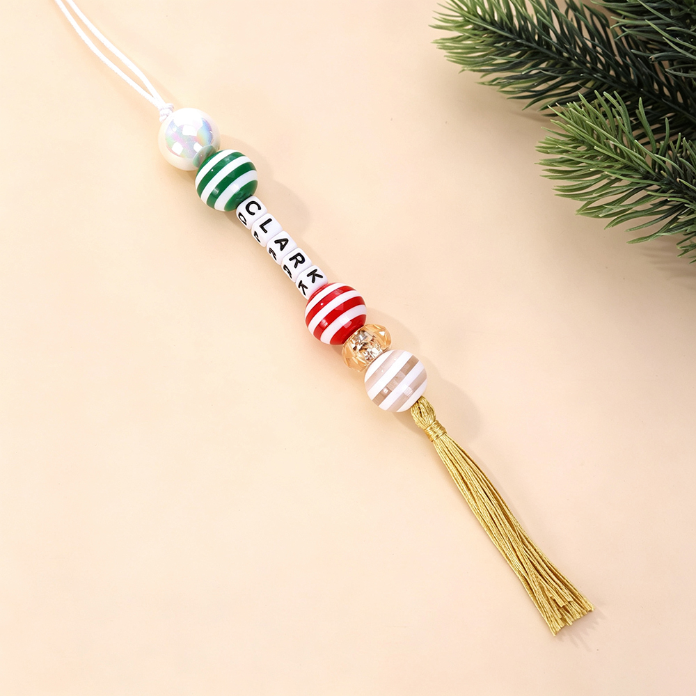 Personalized Beaded Tassel Family Christmas Tree Ornament | MNGift40