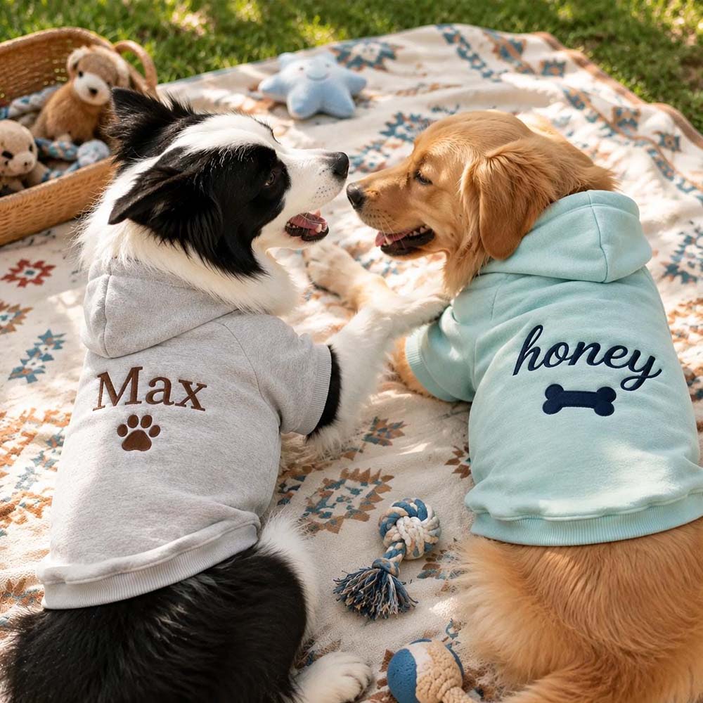 Personalized Embroidered Multicolor Dog Hoodie | MNCloth262