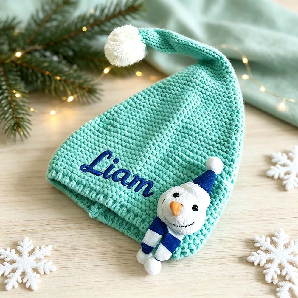 Personalized Embroidered Kids Christmas Knit Santa Hat | MNBaby15