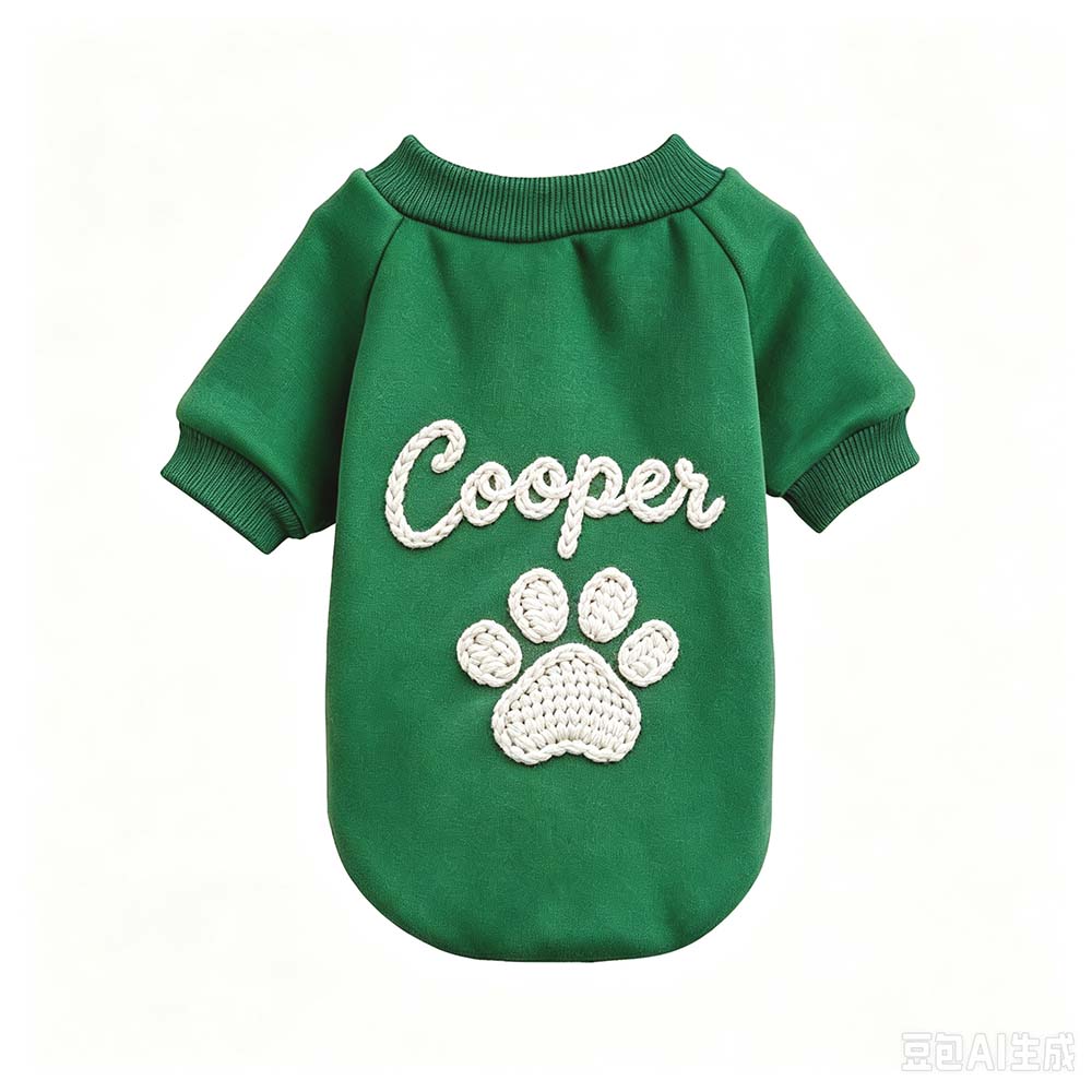 Personalized Hand Embroidered Puppy Hoodless Sweatshirt | BKPet590
