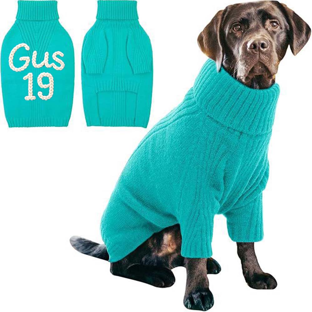 Personalized Hand Embroidery Extra-Warm Pets Large Size Knit Sweater | BKPet591