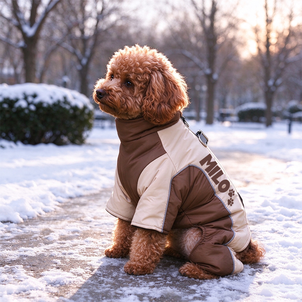 Personalized Pet Winter Warm Windproof Puffer Jacket | BKPet608