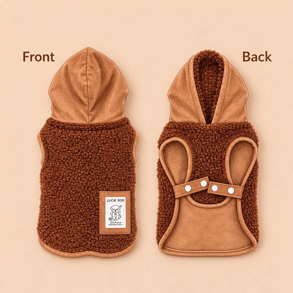 Personalized Embroidered Pets Winter Warm Fleece Hoodie | BKPet618