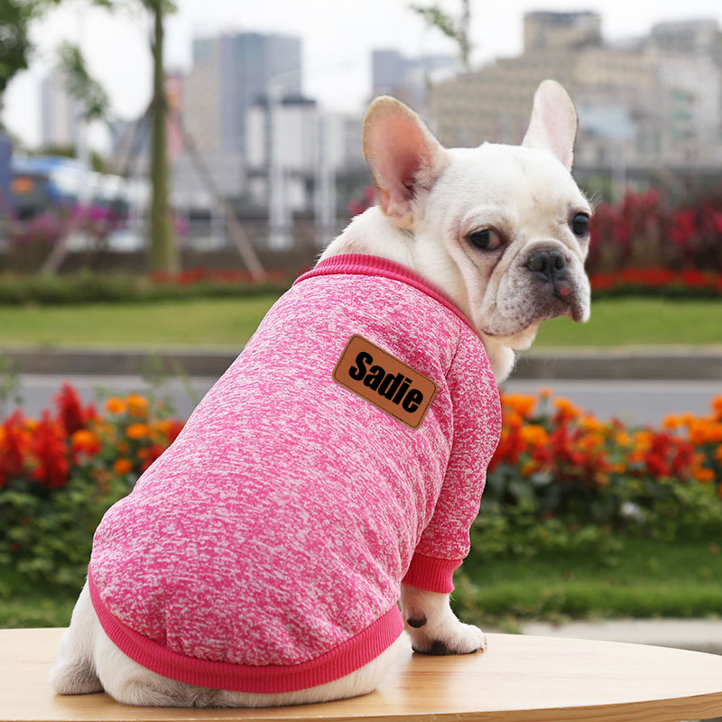 Personalized Leather Patch Pets Color Sweater | BKPet57