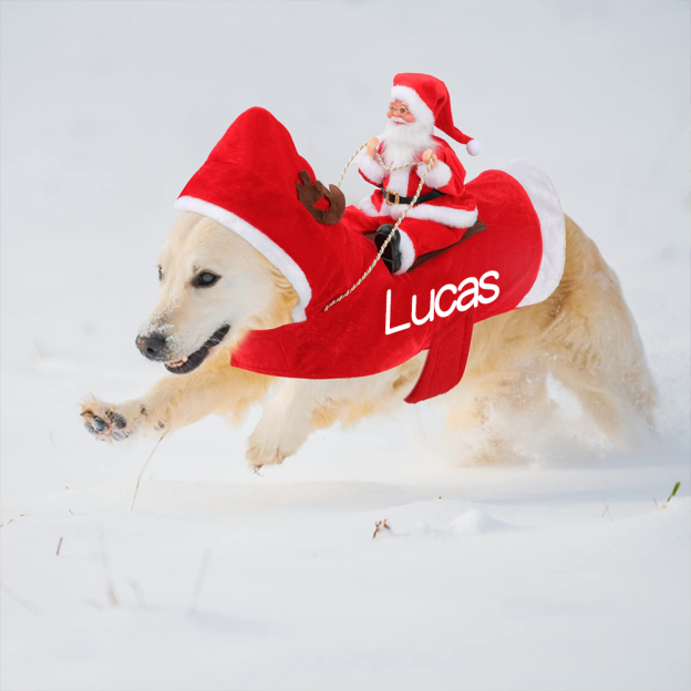 Personalized Christmas Santa Pet Riding Clothes | BKPet96