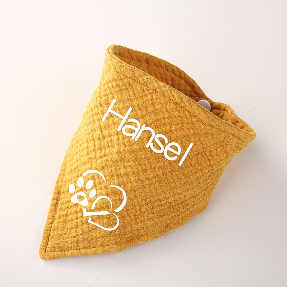 Personalized Dog Scarf Cotton Muslin for Comfort & Unique | BKPet156